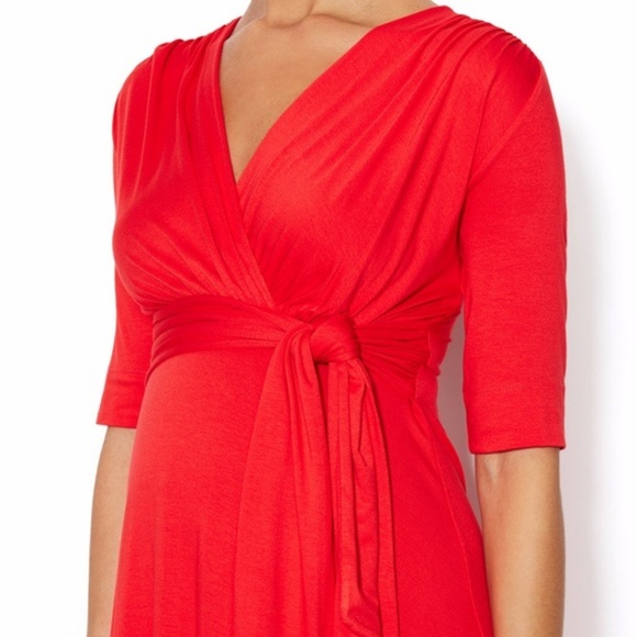 Maternal America Red Empire Waist Maternity Dress - Picture 6 of 6